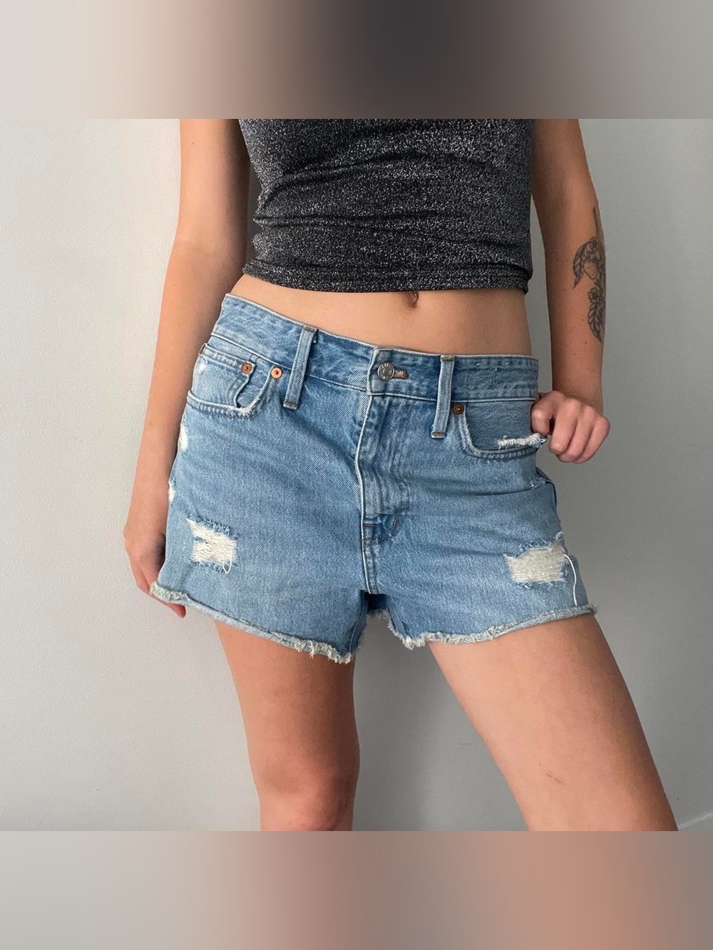 Madewell Distressed Relaxed Denim Shorts